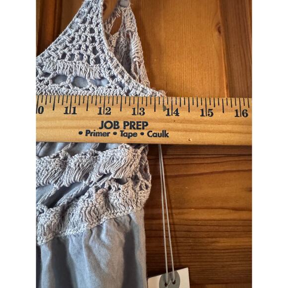 O'Neill KINLEY Light Blue Crochet Bodice beach vacation Mini Junior's Dress XS - Picture 6 of 9